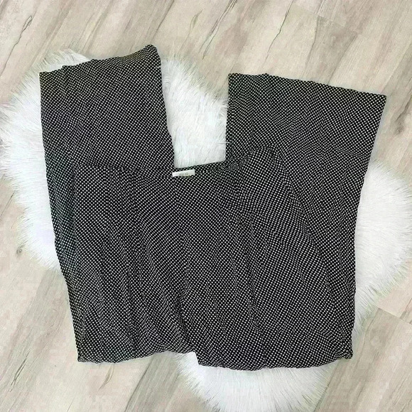 Maeve by Anthropologie Black White Polka Dot Plus Pockets Wide Leg Pants 0 - Picture 2 of 13